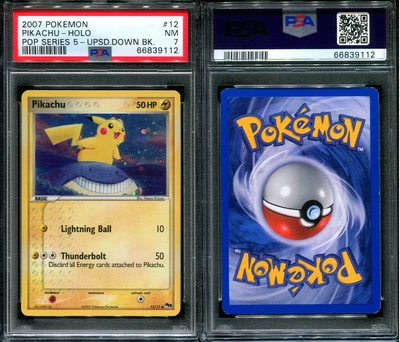 $169.99 • Buy Pikachu POP Series 5 Promo 12/17 Pokemon 2007 Holo Upside Down Back Error PSA 7