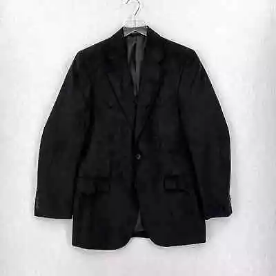 VINTAGE CIRCLE S Western Sport Coat Blazer Mens 38R Black Faux Suede Jacket • $43.95