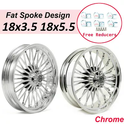 Fat Spoke Wheels Rims Set For Harley Softail Fatboy Springer Deuce 18x3.5 18x5.5 • $607.99