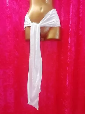 £4.99 • Buy Long White Velour Velvet Pirate Waist Sash Ladies Mens Fancy Dress Book Day