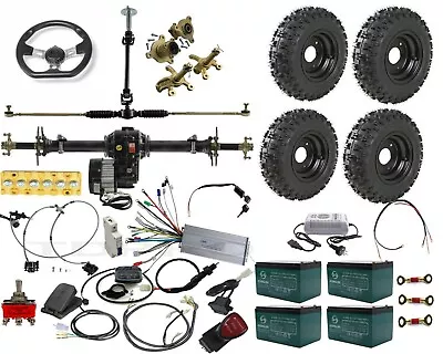 Rear Axle Kit Wheels 1000W 48V Electric Differential Motor For ATV Quad Go Kart • $69.44