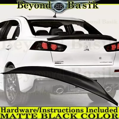 $38.75 • Buy 2008 2009 2010 2011 12-2017 Mitsubishi Lancer OE Style Spoiler Wing MATTE BLACK