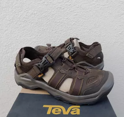 Teva Brown Omnium 2 Leather Water Shoes Hiking Sandals Men Us 13/ Eur 47 ~new • $69.95