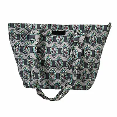 Vera Bradley Gray Paisley Stripes Tote Bag Style Purse Shoulder Bag • $18.16