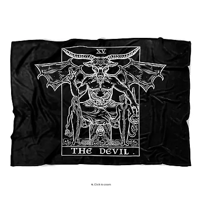 The Devil Baphomet Tarot Card Blanket Gothic Halloween Satanic Decor (80  X 60 ) • $69.95