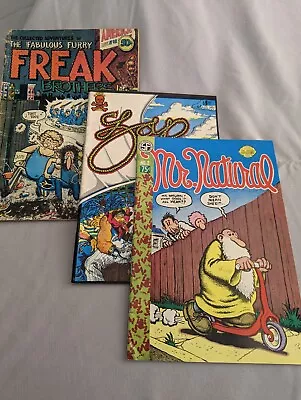 Three Underground Comics. Freak Brothers (fair) Mr. Natural #2 Zap Comix #3 • $28