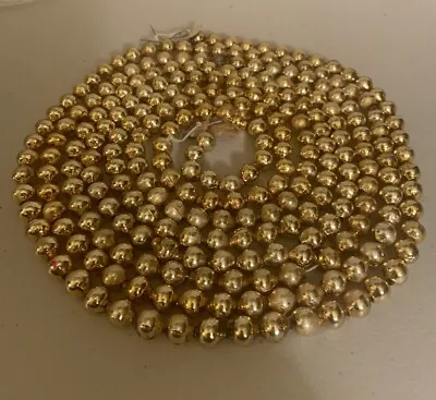 Vintage Gold 1/4” Bead Mercury Glass Beads Garland Approx 8'9  Long • $39