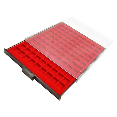 Coin Box Protection Display Drawer Tray For 99 Coins 19 Mm Square Holes /1 • £22.99