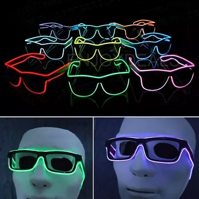 Hot Sale New LED EL Wire Glasses Light Up Glow Sunglasses Eyewear Shades！ • $6.90