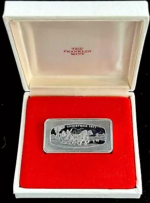 1971 Silent Night Scarce First Year 65 Gram Sterling Silver Christmas Bar In Box • $65