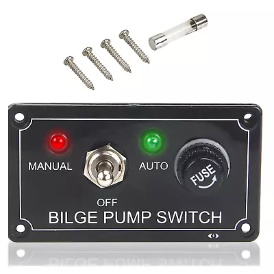 Black Bilge Alarm Pump Switch With LED Indicator DC12V Marine Boat Accessories • $12.35