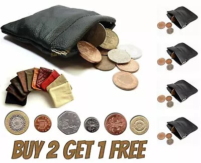 £3.49 • Buy Coin Money Bag Purse Wallet Pouch Soft Leather Metal SPRING Closure Men Ladies S