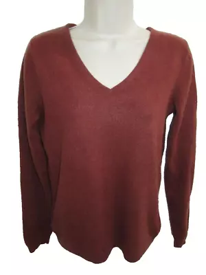 Uniqlo 100% Cashmere Brown V-neck Sweater M May Fit Small S • $17.95