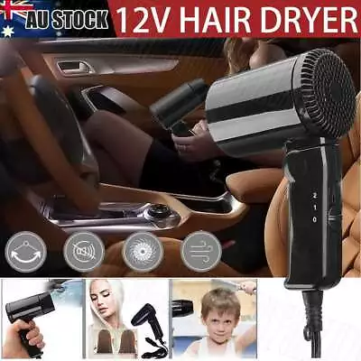 12V Hairdryer Portable Hair Dryer Dry Glass Defroster Car Caravan Camping Travel • $29.99