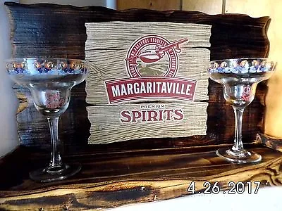 Handmade Wooden Margaritaville Premium Spirits Bar Sign/Shelf Got Salt Glasses • $38