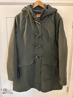 Ladies Merrell Opti-Warm XL Jacket -Khaki Full Zip Hooded Duffle Style Long Coat • £24.95