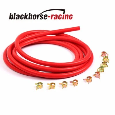 $10.02 • Buy 10 Feet Red 15/32 /12mm Silicone Vacuum Hose + 10 Pc 17mm Spring Clip Clamps
