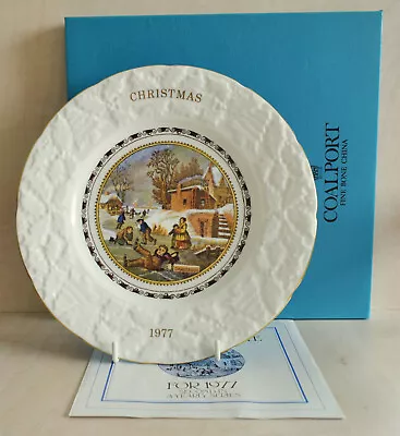 Coalport England Christmas Plate 1977 Pratt Prints Dangerous Skating Boxed • £4.50