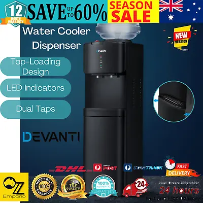 Top-loading Water Cooler Hot And Cold Dual Taps Dispenser Adjustable LED  Black • $123.29
