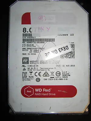 WD Red NAS 8TB SATA Hard Drive 128mb Cache (WD80EFZX) 68% Health Ref 1 • £50