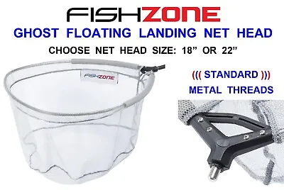 £18.50 • Buy Fishzone Ghost Floating Landing Net Head For Salmon Trout Barbel Carp Fishing