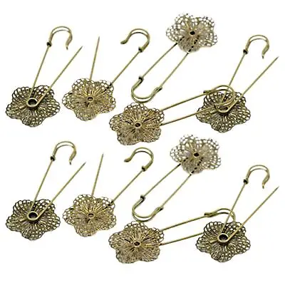 10 Pieces Retro Style Brooch Pins Dress Hat Flower Brooches For Wedding Gift • £8.05