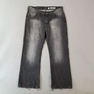 Marc Ecko Cut & Sew Jeans Men's 38x30 Relaxed Straight Black Denim Distressed • $30.01