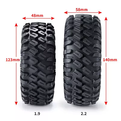 1/4/6Pcs RC 1.9/2.2 Inch Mud Soft Tires OD 123/140mm For 1:10 RC Rock Crawler • $12.63