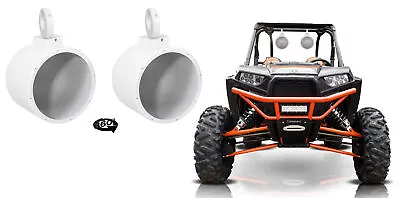 Rockville MAC80W 7.7  360° Swivel White Aluminum Tower Speaker Pods RZR/ATV/UTV • $179.95