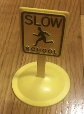 Vintage 1970s  Plastic School Slow Children Street SIgn - Possibly Tonka • $5.99