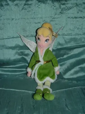 Disney Store Tinkerbell Fairy Green Dress & Coat  Mini 12  Plush Soft Doll Toy X • £5.99
