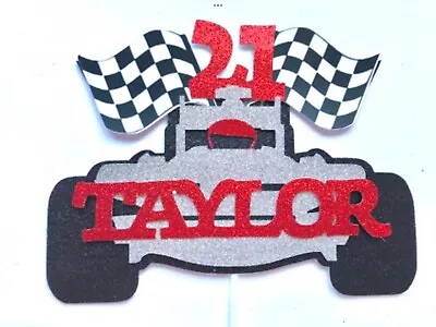 Personalised F1 Formula One Racing Car Birthday Cake Topper Decoration Name/age • £8