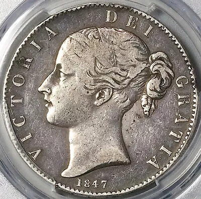 1847 PCGS VF 35 Victoria Crown Great Britain 5 Shillings Silver Coin (23080203C) • $350