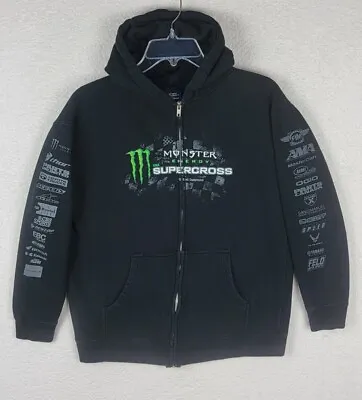 Monster Energy Hoodie Jacket Youth Size L • $29.95