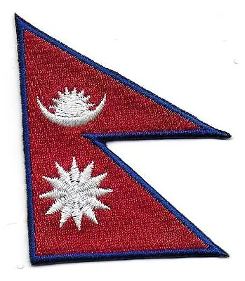 £1.99 • Buy Nepal Flag Iron On Sew On Patch Badge FREE UK POSTAGE