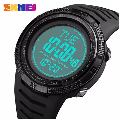 2024 NEW HOT SKMEI Men Watch Compass World Time Wristwatch Digital Sport Watches • $34.08