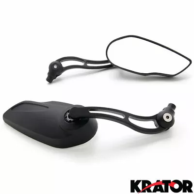 Black Motorcycle Left Right Side Bike Rearview Mirrors Rear View Universal Fit • $16.99