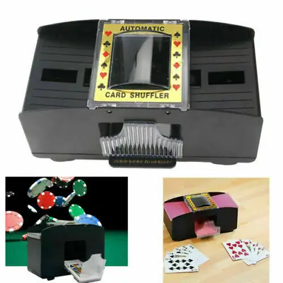 2 Deck Automatic Card Shuffler Poker Cards Shuffling Machine Casino US • $13.72