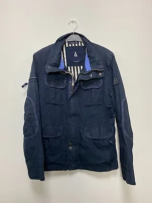 GAASTRA Men's Navy Blue Zip Cotton Blazer Jacket Size M • $41.69