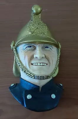 $30 • Buy Bosson Fireman 1989 Chalkware Art Gold Helmet Legend Bust Wall Hanger