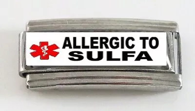 ALLERGIC TO SULFA Medical ALERT Paramedics 9mm Italian PHOTO Charm Link • $11.95