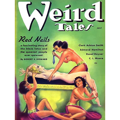 MAGAZINE COVER 1936 WEIRD TALES RED NAILS NEW FINE ART PRINT POSTER PICTURE 30x4 • £11.99