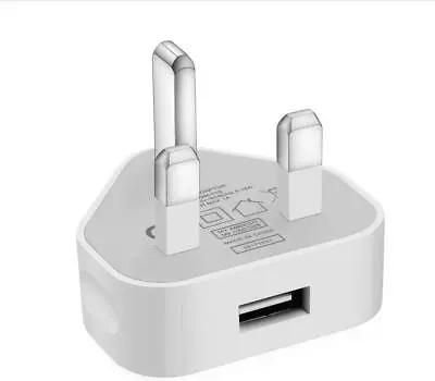 £5.99 • Buy WHITE 3 PIN USB UK MAINS CHARGER ADAPTER PLUG For SAMSUNG IPHONE IPAD AIR IPOD
