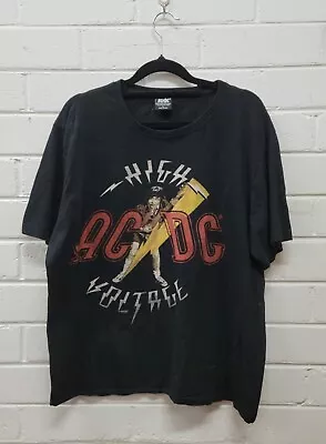 AC/DC - HIGH VOLTAGE Men’s Black Short Sleeve Cotton T-Shirt Size Large  • $30