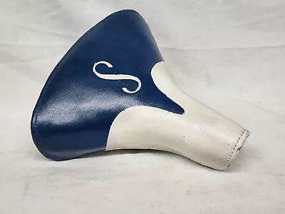 Vintage Schwinn  S  Blue And White Bicycle Seat Saddle Clean Nice Original  • $39