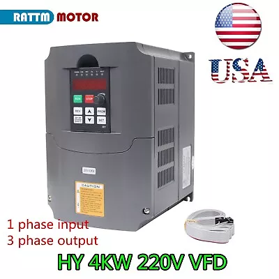 4KW 220V 5HP 18A PWN Variable Frequency Drive Converter VFD Inverter+Cables〖USA〗 • $159.99