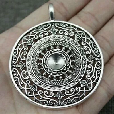 Large MANDALA UNIVERSE SPIRITUAL FLOWER Pendant 22  Sterling Silver 925 Necklace • $19.66