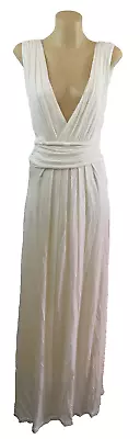 Patachou Womens White Maxi Dress Cocktail Boho Chic Party Wedding Size M 10 12 • $29.95