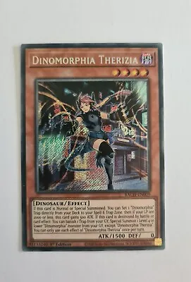 Yugioh TCG Dinomorphia Therizia BACH EN009 Secret Rare 1st Ed Foil Bleed Card  • £8.95