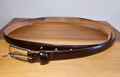 J.Crew Genuine Italian Leather Skinny Belt Brown Womens Small • $22